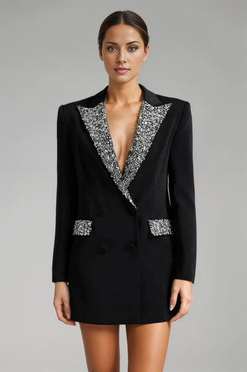 Rezi Rhinestone Blazer Dress